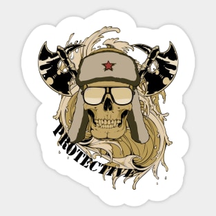 Protective Vietnamese Skull Soldier Sticker